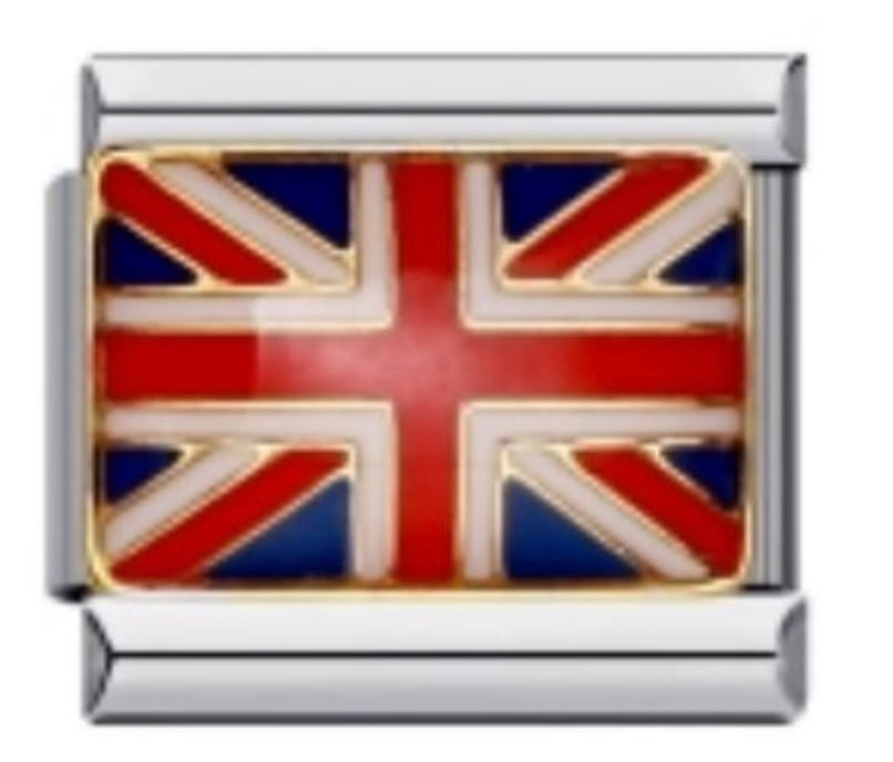 Italian charm argento bandiera inglese